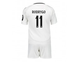 Real Madrid Rodrygo Goes #11 Hemmakläder Barn 2024-25 Kortärmad (+ Korta byxor)